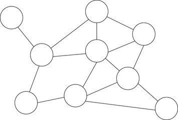Digital png illustration of network of connections with circles on transparent background