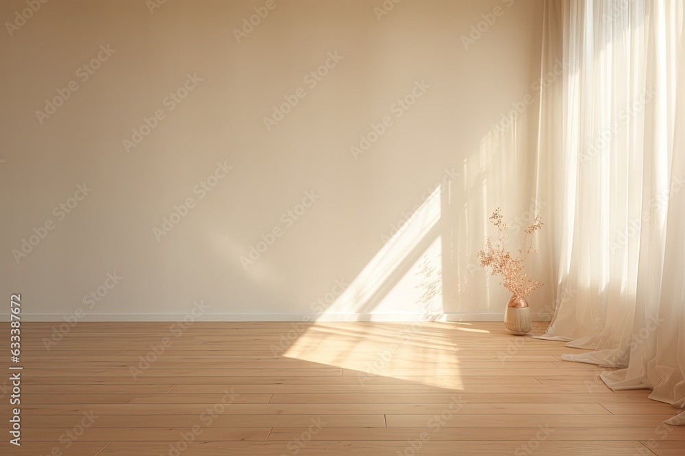 Poster a rendering that looks true to life, showcasing sunlight streaming through a window and casting shad