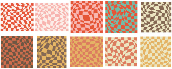 Retro Distorted Checkered