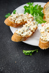 crab rillette salad pate crab stick meal food snack on the table copy space food background rustic top view