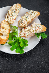 crab rillette salad pate crab stick meal food snack on the table copy space food background rustic top view