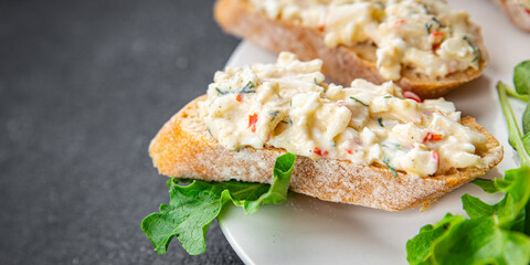 crab rillette salad pate crab stick meal food snack on the table copy space food background rustic top view © Alesia Berlezova