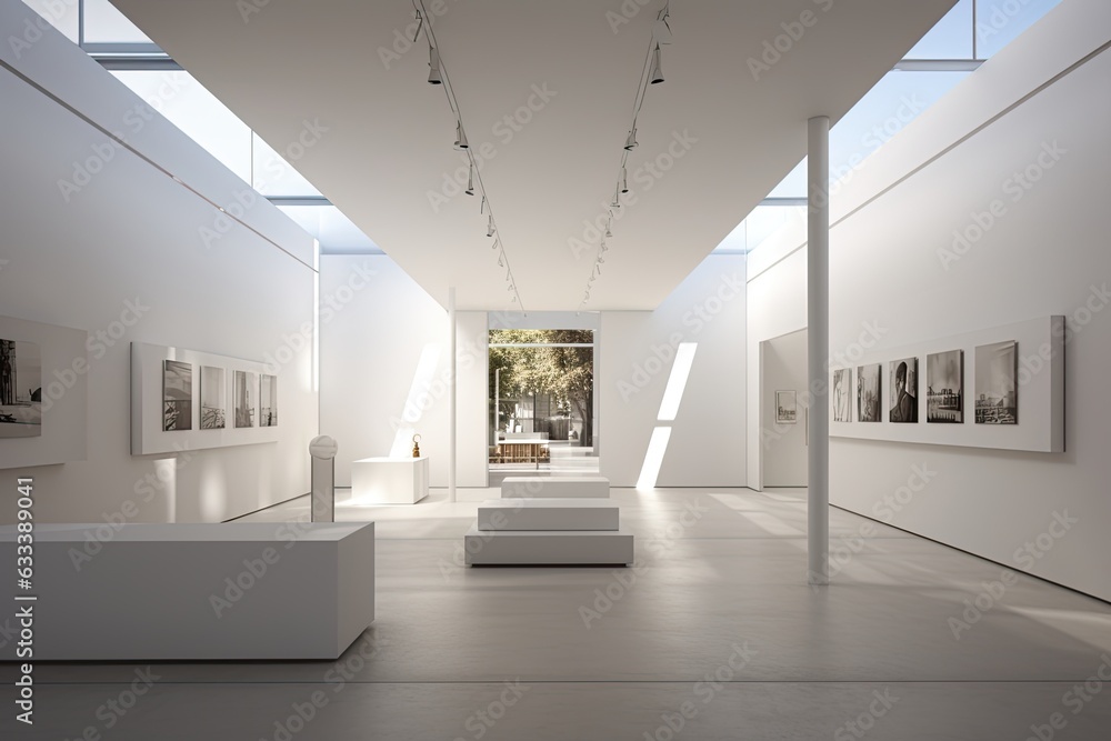 Poster the interior of the architecture studio is characterized by its minimalistic design, with white, cle