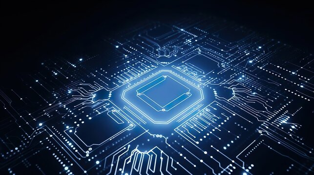 Futuristic chipset processor circuit board digital
