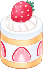 strawberry cake with cream