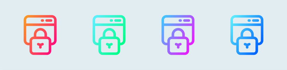 Privacy line icon in gradient colors. Security signs vector illustration.
