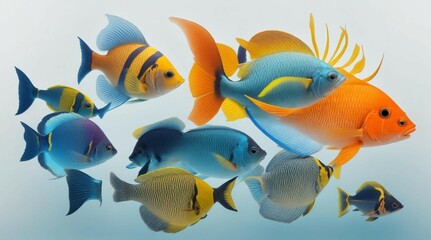 Fototapeta premium a group of colorful fish