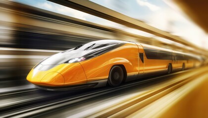 Obraz na płótnie Canvas High speed train with blurred background. Train station