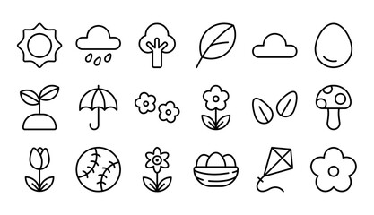 Spring line icons set. Vector line icons.