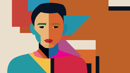 Abstract fashion character. Vector illustration