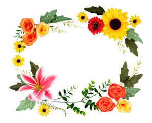 Spring floral frame copy space