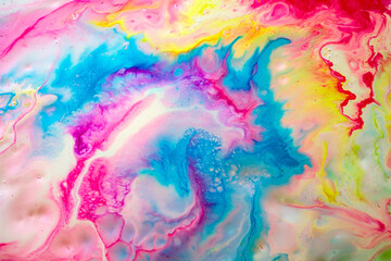 Texture created with paint of vibrant and diverse colors that create an ideal chromatic mix for textures and backgrounds