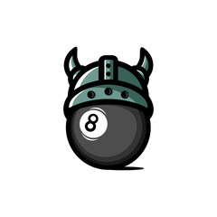 vector illustration of billiard ball logo on white background	