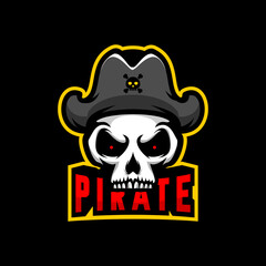 Pirate skull head vector design