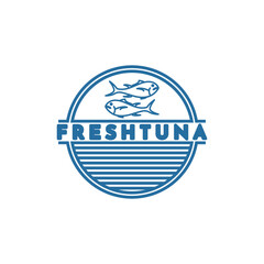 Fresh tuna logo design vintage retro