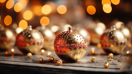 Fototapeta premium christmas composition with christmas decorations