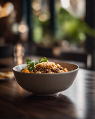 Vegetarian restaurant vegetable buddha bowl food styling photoshoot