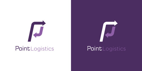 Modern and unique P logistics business logo design 2 - obrazy, fototapety, plakaty