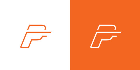 Modern and unique P logistics business logo design - obrazy, fototapety, plakaty