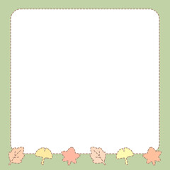 紅葉の葉っぱ緑スクエアフレーム⭐︎PNG