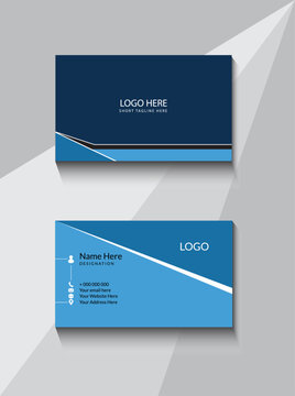 Blue rectangular business card design