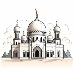 Fototapeta na wymiar Mosque Illustration Banner
