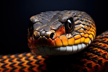 Fototapeta premium Snake head with large eyes close-up