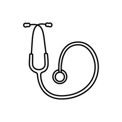 Stethoscope icon in flat style heart diagnostic vector illustration on isolated background medicine sign business 