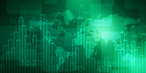 2d rendering Stock market online business concept. business Graph 