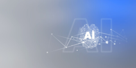 2d illustration Artificial Intelligence (AI) concept
