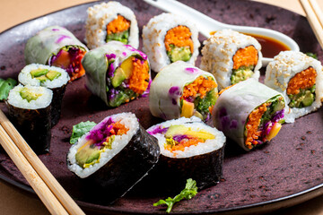 vegetable sushi dish