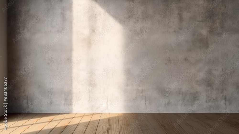 Aufkleber wide empty concrete wall with floor. created with generative ai technology.