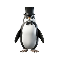 Fototapeta premium penguin looking isolated on white