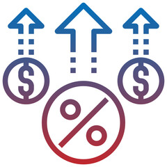 INCREASED PROFITS line icon,linear,outline,graphic,illustration