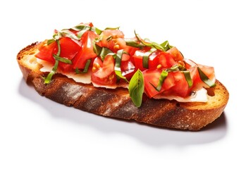 Bruschetta isolated on white background