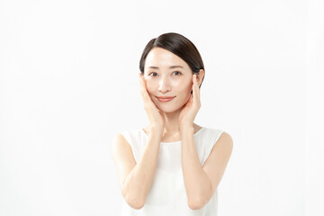 Fototapeta premium スキンケアをする女性