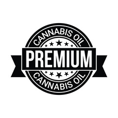 Hemp Oil Badge, Label, Emblem, Logo, CBD Oil Stamp, Cannabis OIl Design Elements, Marijuana Logo, Natural Oil, 100 Percent Natural Oil Template, Health And Medical Elements Vector Illustration