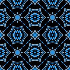 Geometric ethnic pattern seamless flower color. seamless pattern. Design for fabric,curtain,background,carpet,wallpaper,clothing,wrapping,Batik,mandalas,fabric,Vector illustration. pattern style.
