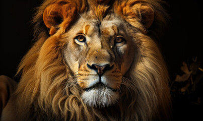 Fototapeta na wymiar Wild Majesty: Lion King Isolated on Black Background