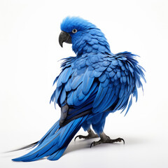 Obraz premium A blue and black bird on a white background