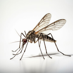 A mosquito on a white background