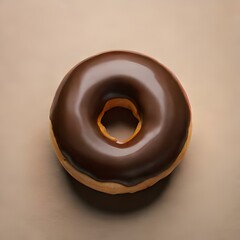 AI-generated chocolate donut on a neutral background