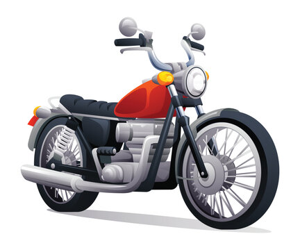 recommend clip art: Classic motorcycle vector cartoon illustration isolated on white background