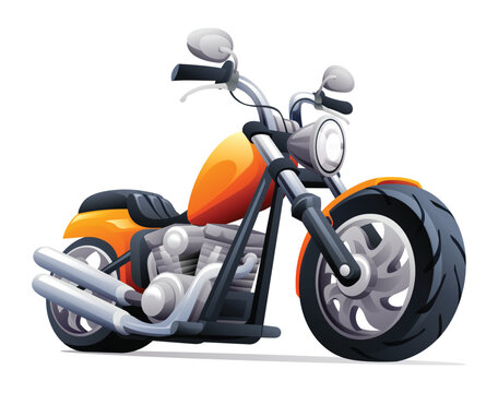 Motorcycle vector cartoon illustration isolated on white background