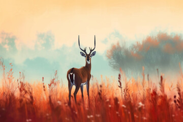 a deer in the meadow