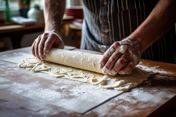 rolling out dough for homemade pasta