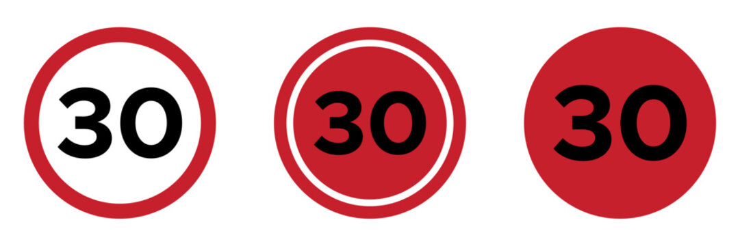 30Mph peed limit vector signs