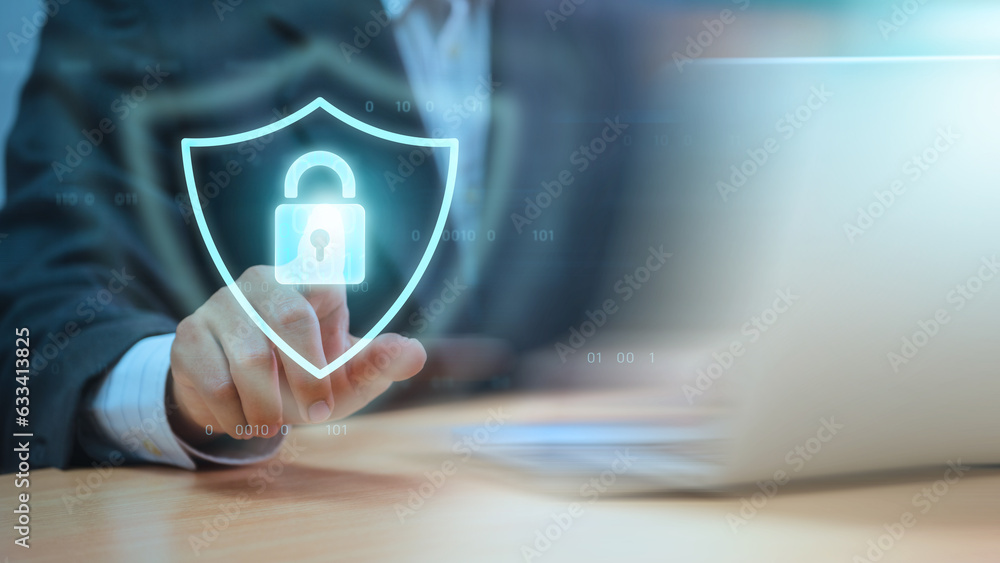 Leinwandbilder data privacy and online safety, exploring blockchain's role in securing internet access. cyber secur