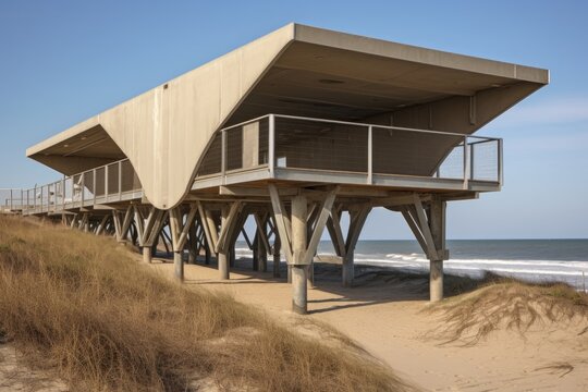 elevated evacuation shelter in coastal area