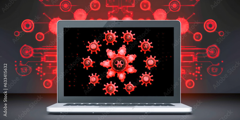 Aufkleber computer malware concept - generative ai